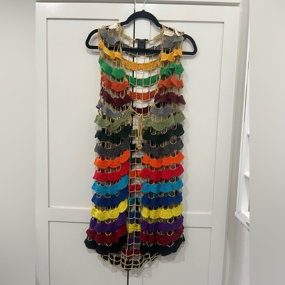 Colorful Double Zero Multicolor Crochet Sweater size women’s medium - Picture 1 of 11